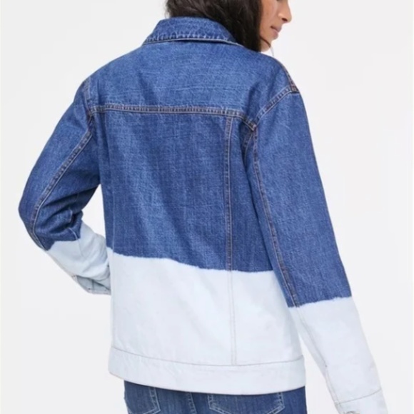 Anthropologie Evanna Dip Dye Denim Trucker Jacker - Picture 2 of 2